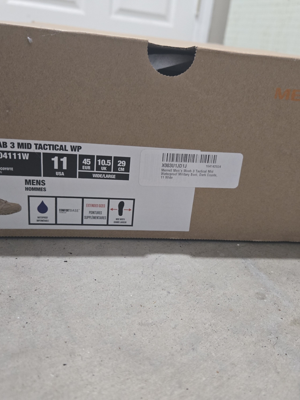 Merrell Men's Moab 3 Mid Tactical WP Waterproof Boot - Coyote